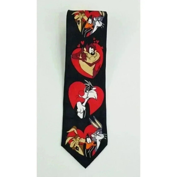 Looney Tunes Men's Vintage Silk Neck Tie Bugs Bunny Daffy Duck Wylie Coyote TAZ - Picture 1 of 7